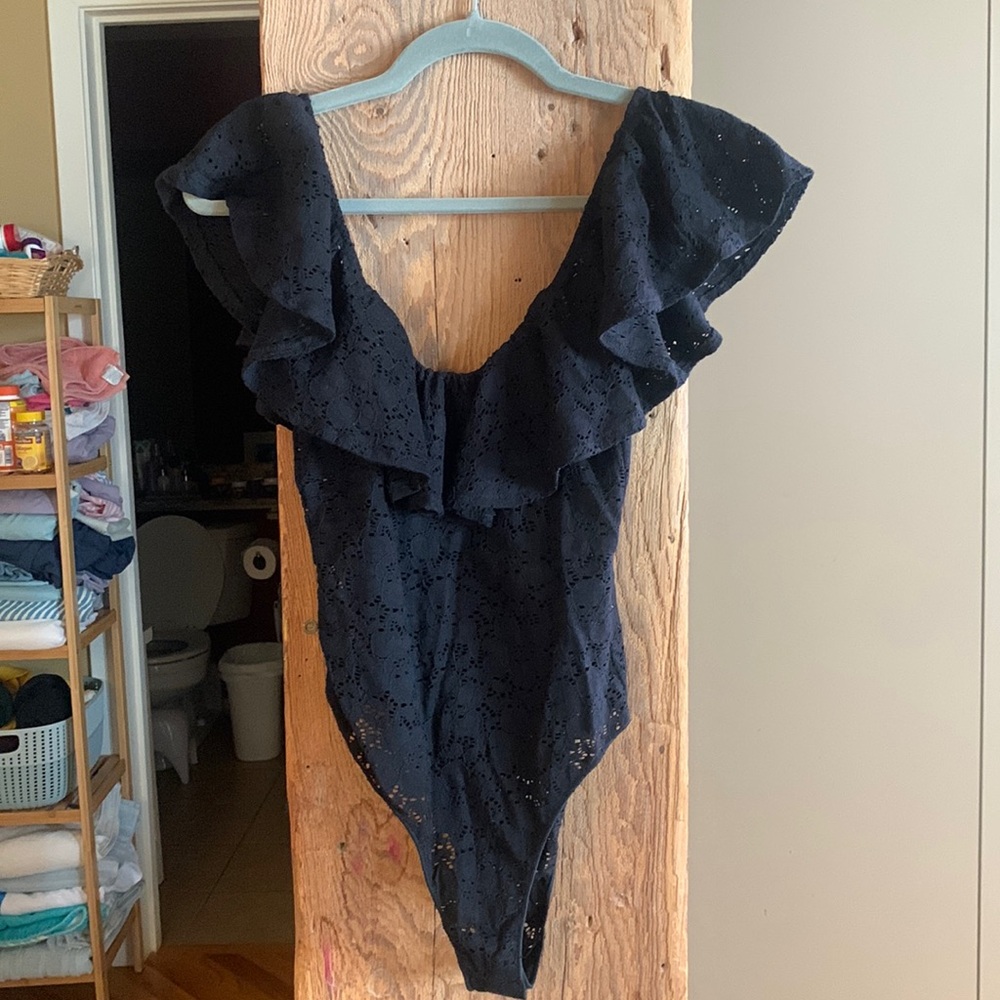 Oysho XS Black Bodysuit
